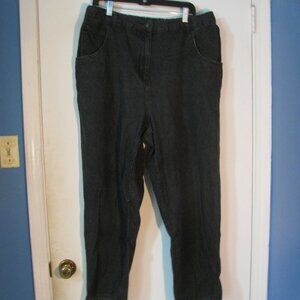 Hunters Run Black Jeans No Size Tag 35" x 28" Inseam Elastic Waist